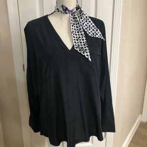 Express VNeck Black Blouse Sz L